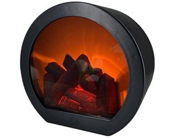 Ynkkvre – lantaarn – LED haardlantaarn met touch-schakelaar – realistische vlam tafellamp – werkt op batterijen/USB – zwart