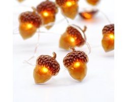 Ynkkvre - LED Lichtketting – Dennenappelvormige LED Lichtketting – 3 m 30 Lampjes LED Lichtketting – Kerstverlichting Voor Binnen en Buiten – Waterdicht IP64 – Afstandsbediening met Timer – 40 Uur Batterijduur – Buigzaam Koperdraad