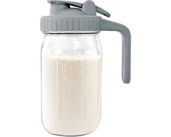 Ynkkvre - Melkkan - Moedermelk Bewaarfles - Bewaarflessen - Kruik Voor Koudbrouwkoffie - BPA-vrij En Loodvrij Glas, Leeg & Makkelijk Te Vullen Met Brede Opening - 32 Oz - Voor Babyvoeding En Dagelijks Gebruik