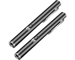 Ynkkvre – Pupillicht – 2-pack diagnostische LED penlamp met pupilmaat en liniaal – oplaadbare USB penlamp voor verpleegkundigen en nooddiensten