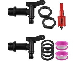 Ynkkvre - Regenton kraan - Kraan voor regenton - Aftap Kraan - Reserve kraan - Standaard kraan - Wateradapter - 3/4 inch BSP - UV-bestendig Kunststof - Eenvoudige Installatie - Universele Compatibiliteit