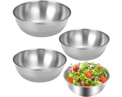 Ynkkvre - RVS Mengkommen Set van 4 - 0.7L 1.2L 1.8L 2.5L - Multifunctioneel voor Salade Soep en Dessert