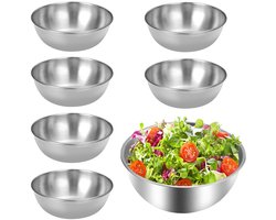 Ynkkvre - Schalen - roestvrijstalen schalenset van 6 - veelzijdig gebruik - RVS - hygiënisch en duurzaam - geschikt voor salade, soep en ontbijt