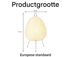 Ynkkvre -Washi-Rijstpapier - Metaal - Geïnspireerd Op Noguchi Design Voor Warme Sfeerverlichting - 1 - Vloer- Of Tafelgebruik In Mid-Century Stijl
