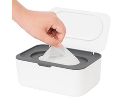 Ynkkvre - Wipe Box - Doekjesverdeler - Vochtig Toiletpapier Houder - Tissue Box - Billendoekjesdoos - Stofdichte - Verzwaarde Onderkant voor 1-Handig Gebruik - Grote Capaciteit (Tot 80 Doekjes) - Met Silicone Afdichting