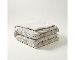 YNOT Dreambed Cloud - Pom Pom Fur Greige - 140x220 - Eenpersoonsdekbed - Dekbed Zonder Overtrek - Dreambed Cloud - Wasbaar Hoesloos Dekbed - 30 dagen proefslapen - Dekbed met vaste overtrek