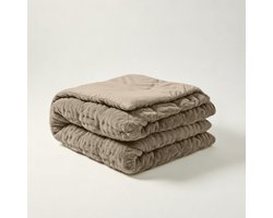 YNOT Dreambed Cloud - Pom Pom Fur Taupe - 140x220 - Eenpersoonsdekbed - Dekbed Zonder Overtrek - Dreambed Cloud - Wasbaar Hoesloos Dekbed - 30 dagen proefslapen - Dekbed met vaste overtrek