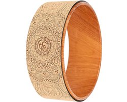 Yoga Achterwiel - Yogarol Kurk - Flexibiliteit Rekken - Diepe Rugbuiging - 33x33x13 cm - Houtkleur