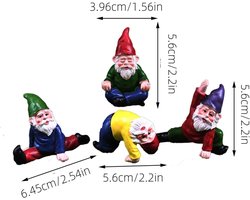 Yoga Dwergfiguren voor Tuin Decoratie - 4 Stuks Resin Beelden voor Buiten, Patios en Tuinaccessoires
