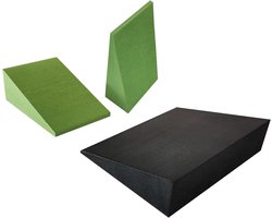 Yoga Schuimwig - Schuin Plankje - Spier Rekken - EVA Schuim Constructie - 3 cm Hoog - Groen Zwart