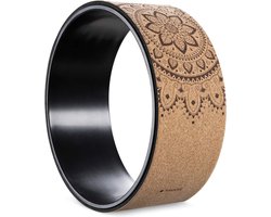 Yoga wiel wiel van kurk - 33 cm yogarwiel voor yoga pilates gymnastiek - yoga steunwiel yoga ring voor stretching flexibiliteit sport rek
