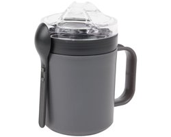 Yoghurtbeker to go - Muesli beker - Lunchbeker - Mueslibeker - Grijs - Yoghurt beker met deksel en lepel - vaatwasser - magnetron
