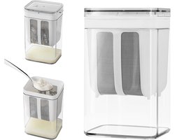 Yogurt Maker Strainer - Multi Yogurt Strainer met Fijn Gaaszak en Deksel voor Dikke Griekse Yogurt - Sojamelk - Bessen - Soep - Vruchtensap - Koffie - Thee