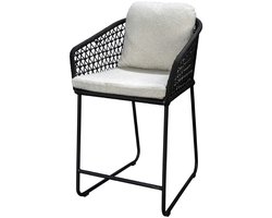 Yoi - Bara high dining chair alu black/rope black/wool white AW inc...