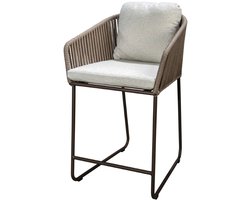 Yoi - Calera high dining chair aluminium bronze/belt toffee/wool wh...