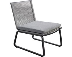 Yoi - Kome lounge chair alu black/rope dark grey/kurai