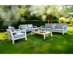 Yoi - Midori lounge chair aluminium salix/flax beige AW