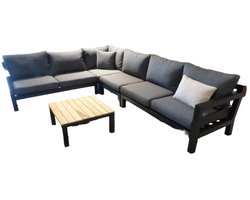 Yoi - Midori loungeset black 340x260 cm inclusief panther black kus...