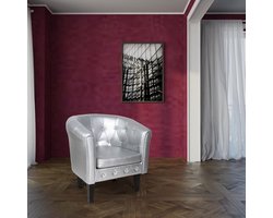 Yolo-deals - chesterfield stoel - loungestoel - zilver