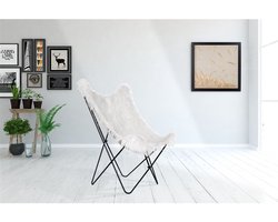 Yolo-deals - Vlinderstoel - Lynn 100 - (71x104x75cm) - Wit