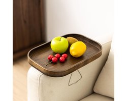 YONO Armleuning Dienblad voor Bank - Inklapbaar - Banktafeltje - Bank Tafel Bijzettafeltje - Bamboe