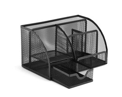 YONO Bureau Houder Organizer - Pennen Bakje met Lade - Pennenhouder - Metaal - Zwart
