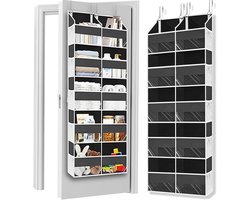YONO Deur Organizer XL - 10 Vakken - Hangende Opberger - Deurrek Kast - Opbergzak - Hangrek - Zwart