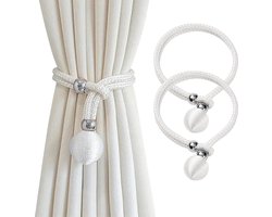 YONO Gordijnhouder - Gordijn Embrasse Modern - Gordijnbinder Touw - 2 Stuks - Wit