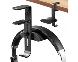 YONO Headset Houder Bureau - Koptelefoon Haak - Hoofdtelefoon Hanger - Aluminium - Zwart