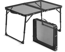 YONO Inklapbare Tafel Klein 60x40cm - Campingtafel Opvouwbaar - Picknick Tafel - Vouwtafel Inklapbaar Aluminium - Zwart