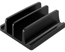 YONO Laptop Standaard Verticaal – Houder geschikt voor Macbook - XL - Verticale - Kunststof - Zwart