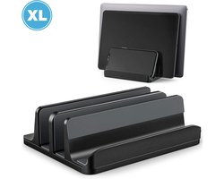 YONO Laptop Standaard Verticaal – Laptophouder geschikt voor Macbook - Verticale - XL - Metaal - Zwart