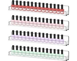YONO Nagellak Display - Wand Rek Houder en Organizer - Gel Polish Opbergen - Transparant - 4 Stuks