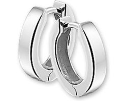 YO&NO - Oorbellen - Zilver - Oorringen - Klap - Vlak - 3 mm - 12.5 mm - Sieraden vrouw - Gerhodineerd - Zilver 925