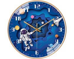 YONO Wandklok voor Kinderen - Stille Klok - 30 cm - Ruimtevaarder