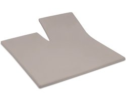 YOON hoeslaken katoensatijn enkele split taupe - 180x200 cm - 100% katoensatijn - geschikt voor topmatras
