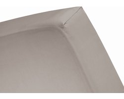 YOON hoeslaken katoensatijn taupe - 180x200 cm - 100% katoensatijn - geschikt voor matras en topmatras