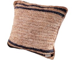 Yoshiko - Lama - Raffia Sierkussen - Kussen M 50x50cm - Naturel/Antraciet