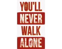 You"ll Never Walk Alone Metalen Wandbord, Maat:20x30 cm - Sport-Voetbal-F1-Racing-MotoGP-Werkplaats-Garage-Classic Cars-Man Cave-Wandbord Mancave-Kroeg decoratie-Tekstbord-Metalen wanddecoratie