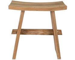 Youna Label - Houten Krukje - Teakhout - Naturel - 49 x 29 x 50 cm