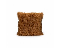 Youna Label - Sierkussen 45x45 - Fluffy - Karamel - Kussen voor Bank & Woonkamer