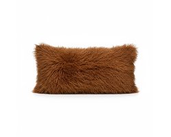 Youna Label - Sierkussen 60x30 - Fluffy - Karamel - Kussen voor Bank & Woonkamer