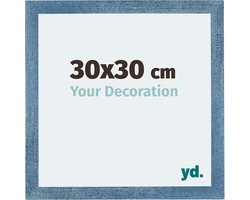 Your Decoration - Fotolijst 30x30 cm - MDF - Helder Blauw Geveegd - Mura