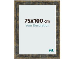 Your Decoration - Fotolijst 75x100 cm - MDF - Blauw Goud Gemeleerd - Pisa