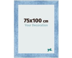 Your Decoration - Fotolijst 75x100 cm - MDF - Helder Blauw Geveegd - Pisa