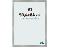 Your Decoration - Fotolijst A1 59,4x84 cm - MDF - Aluminium Geborsteld - Bologna