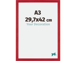 Your Decoration - Fotolijst A3 29,7x42 cm - MDF - Rood - Mura