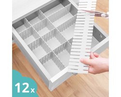 Yourganized - Lade organizer - Lade verdeler - Ladeverdeler - Set van 12 - Voor Kleding/Keuken/Badkamer/Kledingkast - Wit