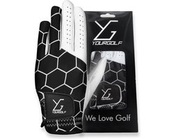 YourGolf Golfhandschoen Heren – Maat L – Zwart – Leren Golfhandschoen met Ademend Design & Maximale Grip – Golf Accessoire voor Volwassenen