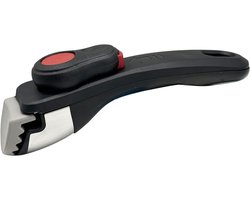 YOZHIQU Universele, afneembare handgreep - geschikt voor koekenpannen en steelpannen - met vergrendelingsfunctie en gekartelde rand - draagvermogen 10 kg - zwart